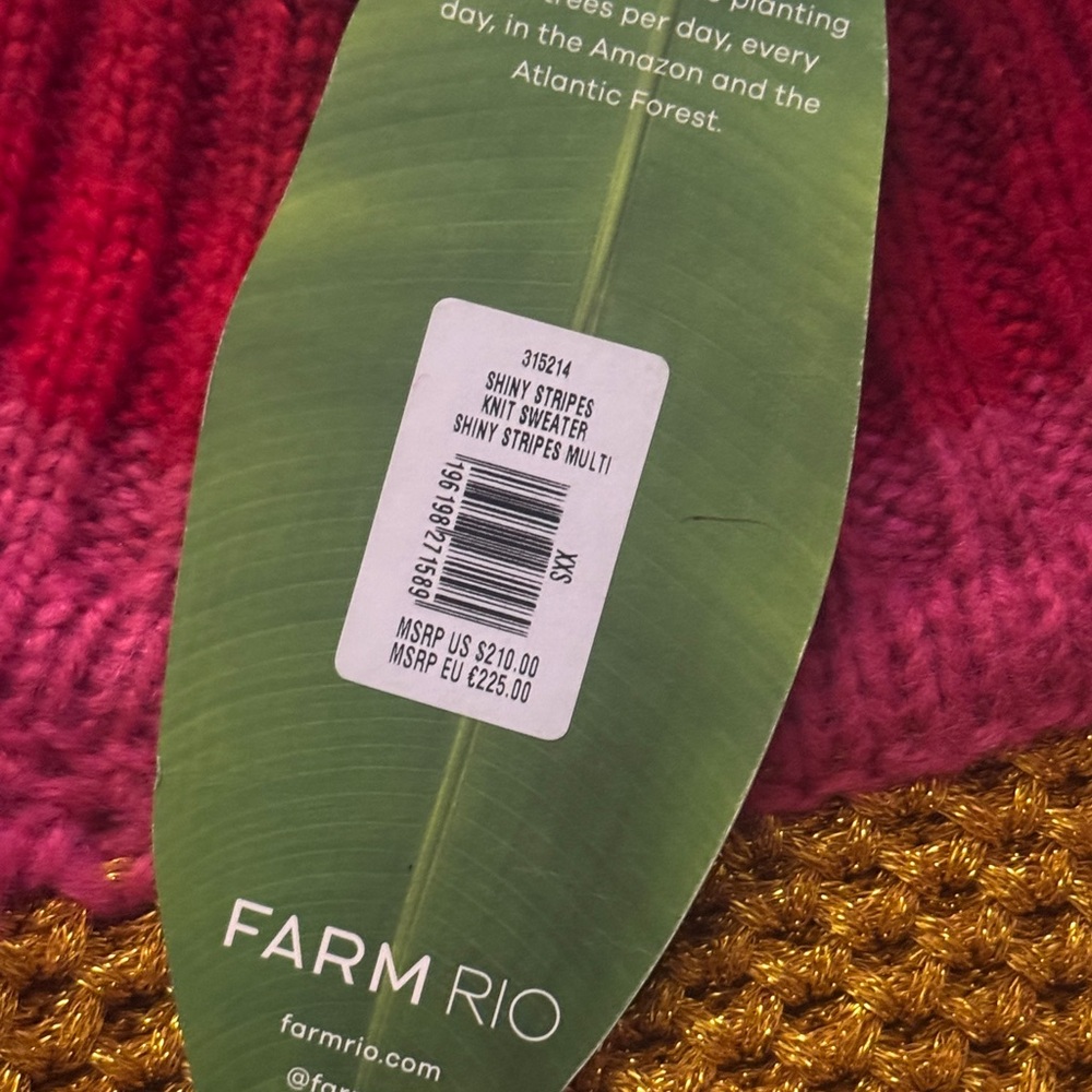 FARM RIO Shiny Stripes Knit Sweater NWT - Picture 10 of 10
